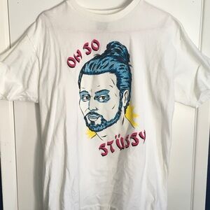 Men’s Stüssy “Oh So Stüssy” White Short Sleeve Graphic Tee, Size Large